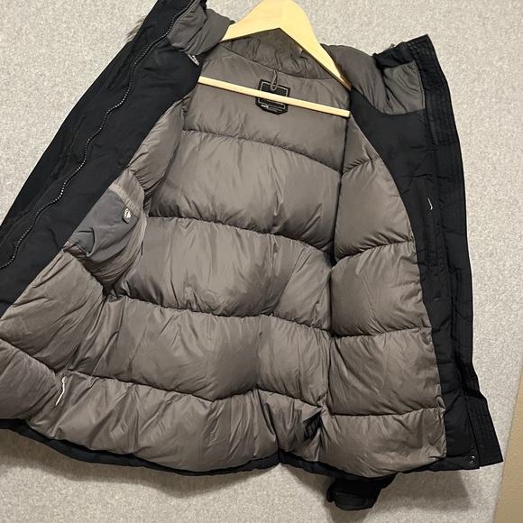 The North Face Goose Down 550 Hood Parka Jacket Black Women's Size Medium nylon - Picture 10 of 16